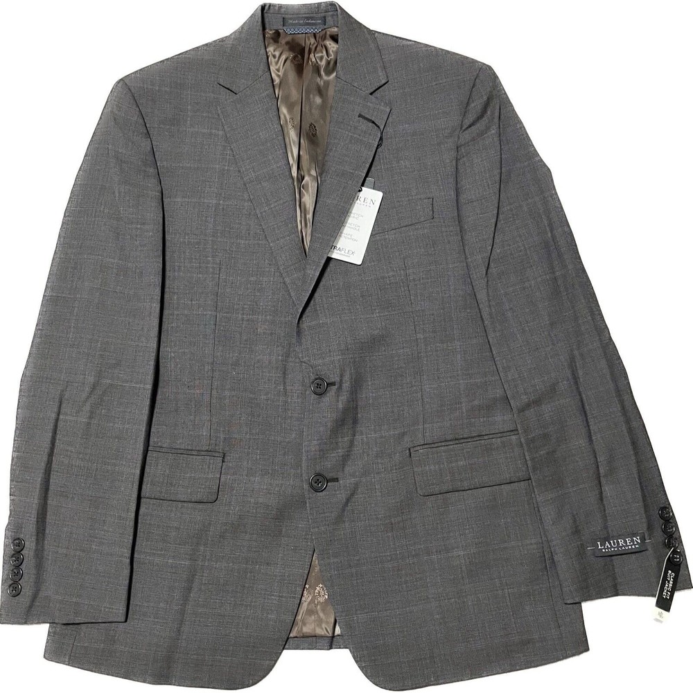 Lauren Ralph Lauren Lancaster Classit Fit UltraFlex Suit Jacket Brown Plaid 40R